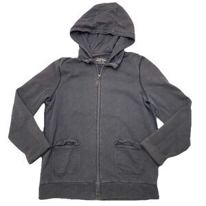 J.Crew Hoodie Gray Rumpled French Terry Full Zip Women's XL Outdoor Activewear